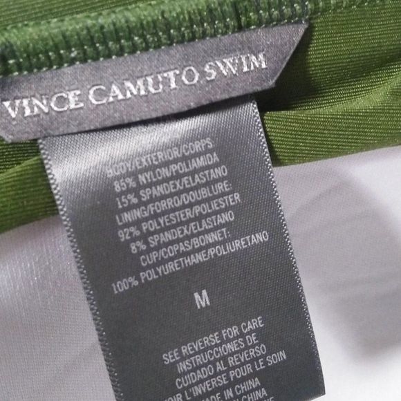 Vince Camuto Draped Bandini Swimsuit Top M Green - Picture 4 of 5
